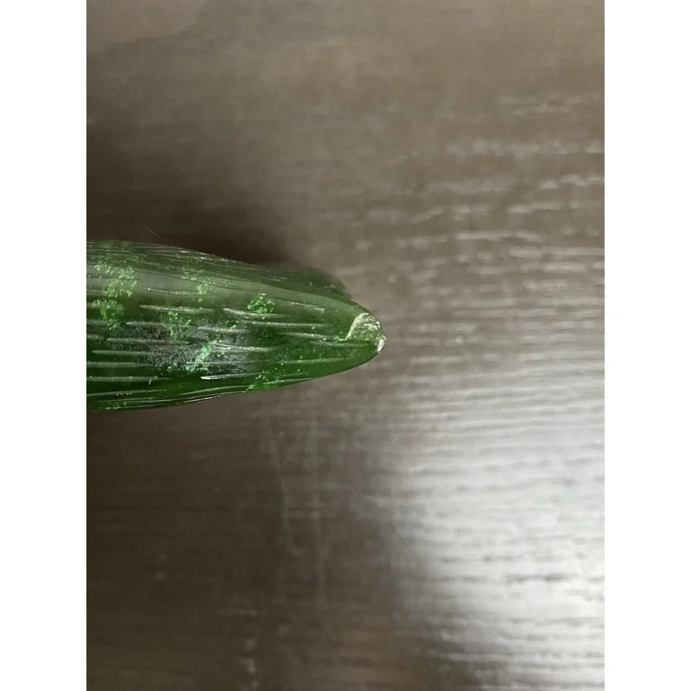 Antique Carved Jadeite Bird of Prey Brass Walking Stick Raptor Cane Eagle